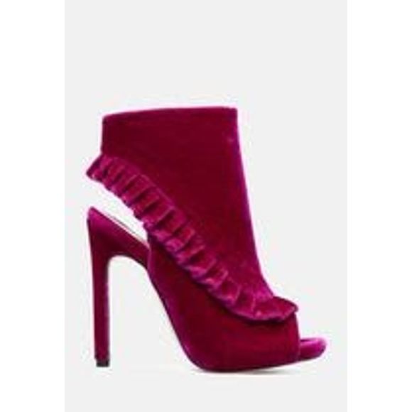 JustFab Magenta Open Toe Bootie-8.5 - Picture 1 of 3